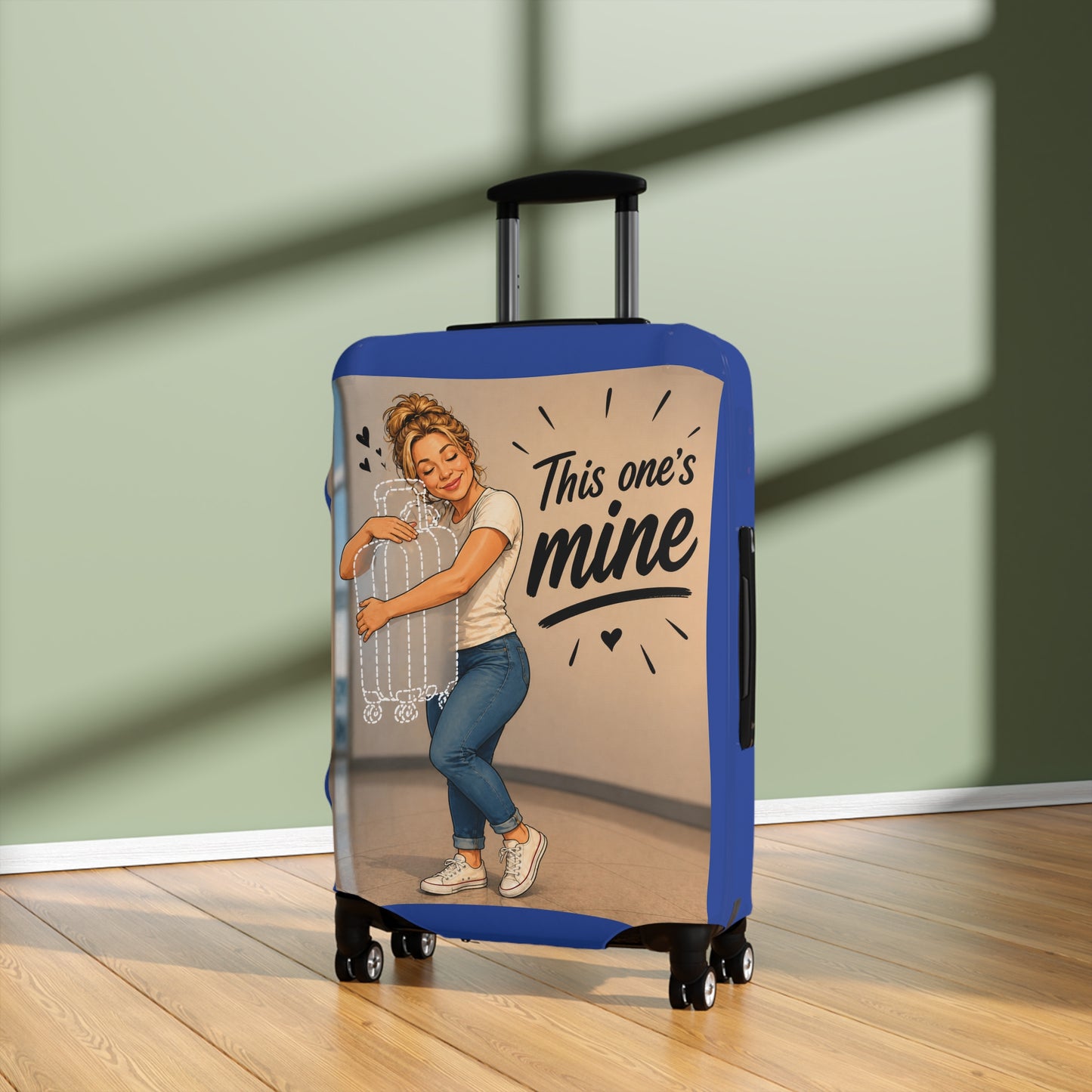 Personalized "Likeness of you" Luggage Cover - "This One's Mine" Cute Travel Suitcase Protector