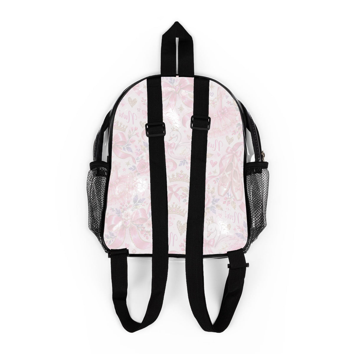 Personalized Pink Ballet Girl Clear Backpack - Name and likeness