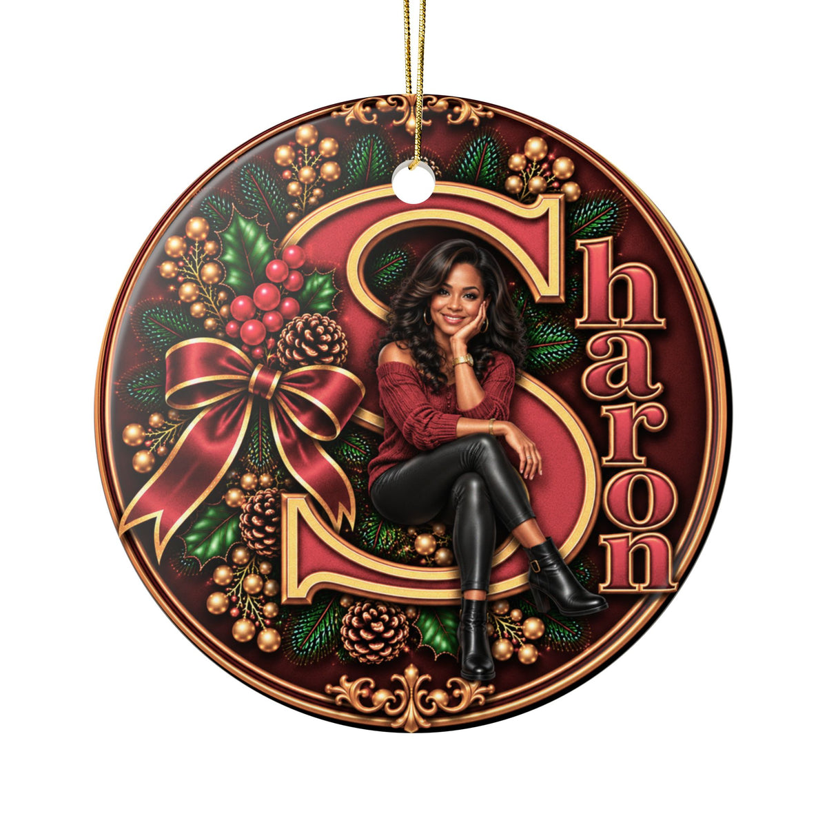 Personalized Christmas Ornament with Your Name & Animated Likeness – A-Z Custom Family Keepsake