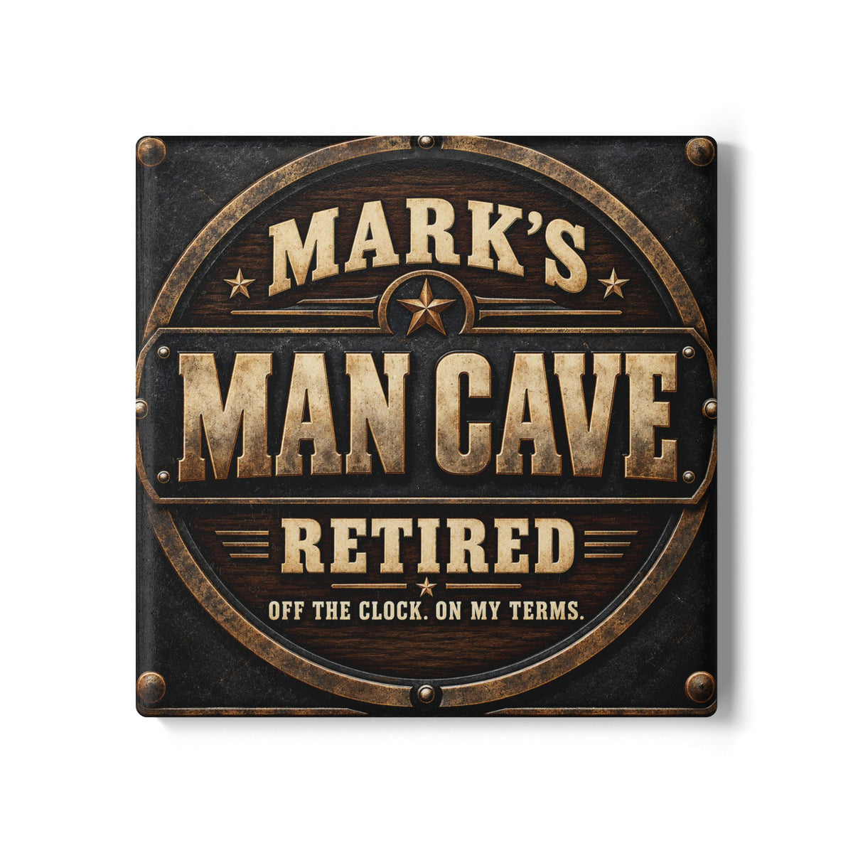 Personalized Man Cave Retirement Coaster With Custom Name 2