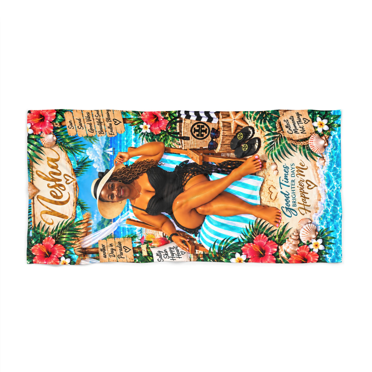 Me and My Hat2 - Personalized Beach Towel