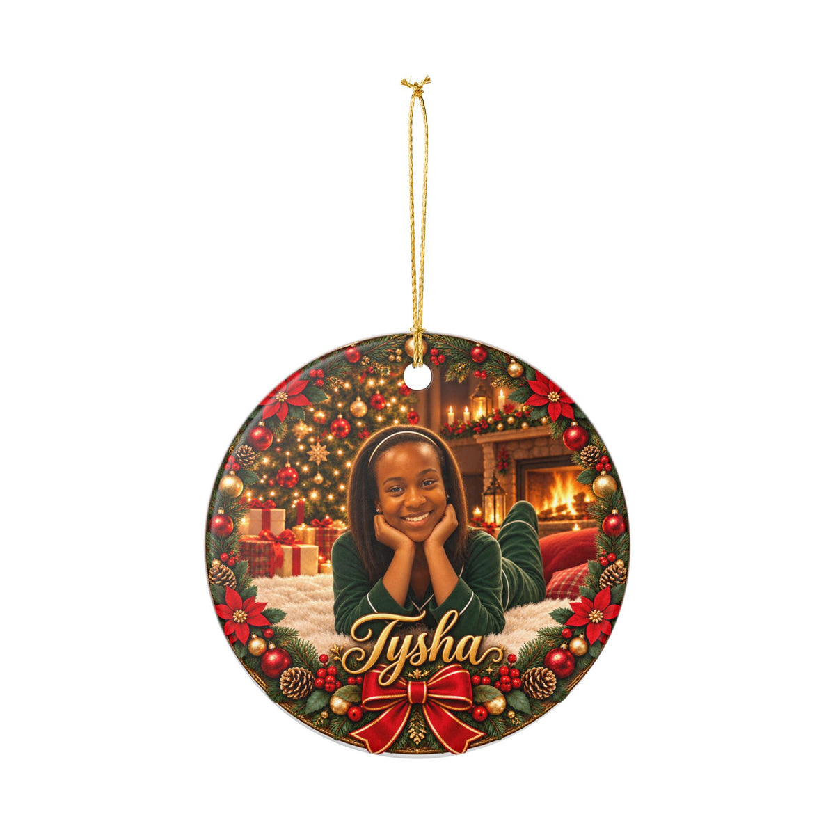 Personalized Christmas Ceramic Ornament in my Hands - Your Likeness