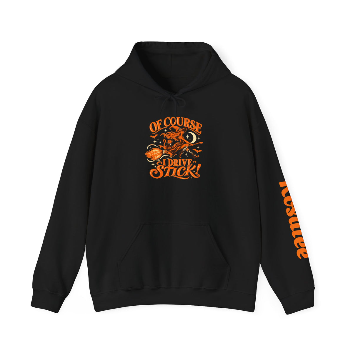 Hoodie — "Of Course I Drive Stick" Retro Broomstick Driver Hooded Sweatshirt