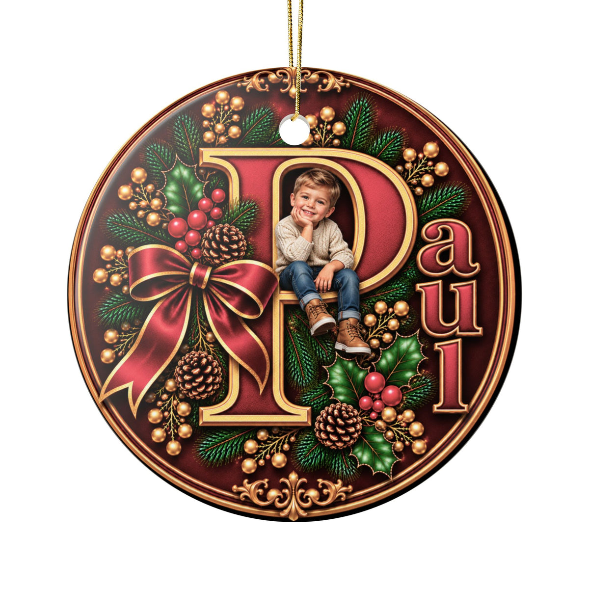 Personalized Christmas Ornament with Your Name & Animated Likeness – A-Z Custom Family Keepsake