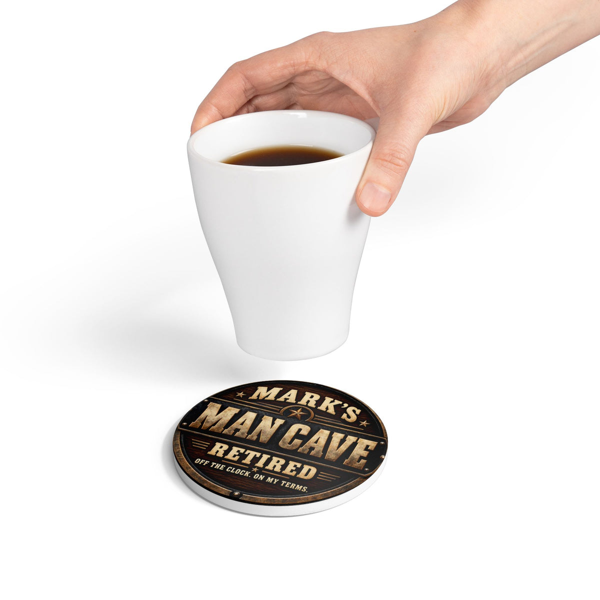 Personalized Man Cave Retirement Coaster With Custom Name 2