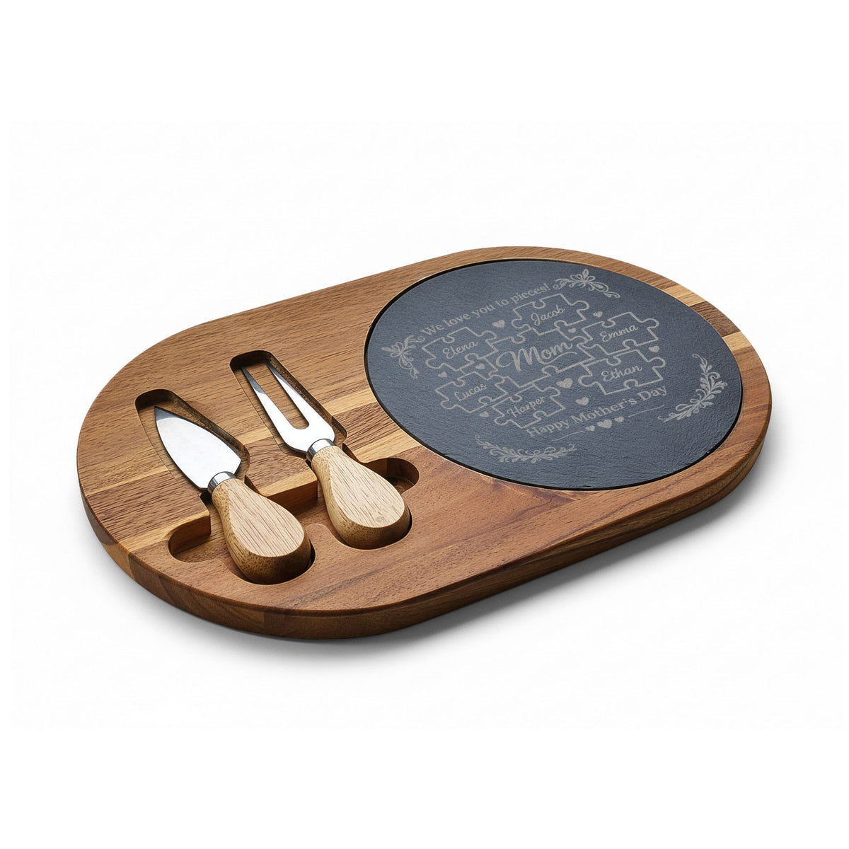 Mother’s Day Mom Puzzle Engraved Charcuterie Board