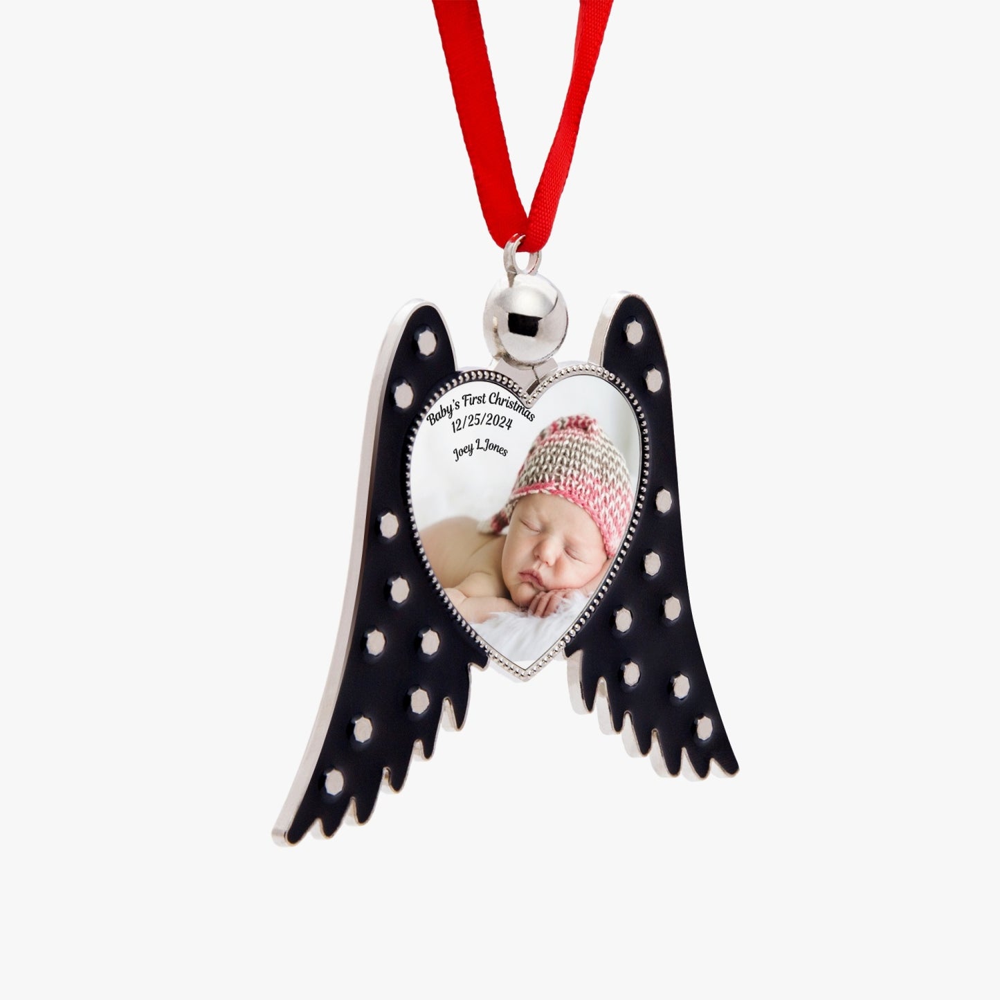 Angel Wings Ornaments, Personalized Baby Photo Christmas Ornament