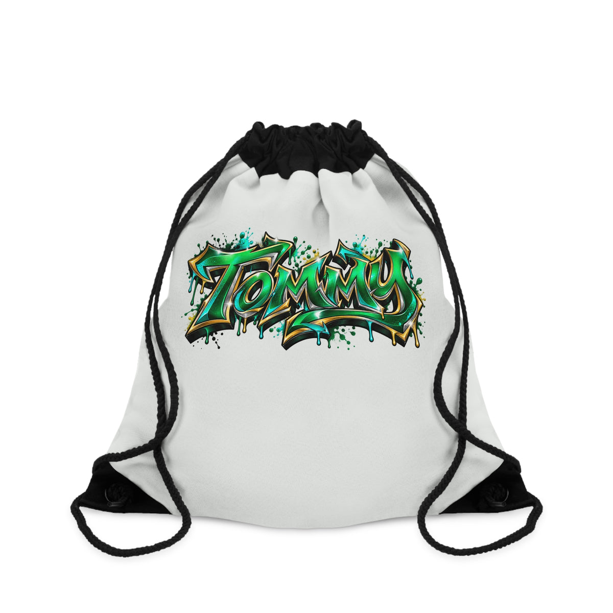 Personalized Graffiti-Inspired Drawstring Bag With Custom Name Personalize it with your name!