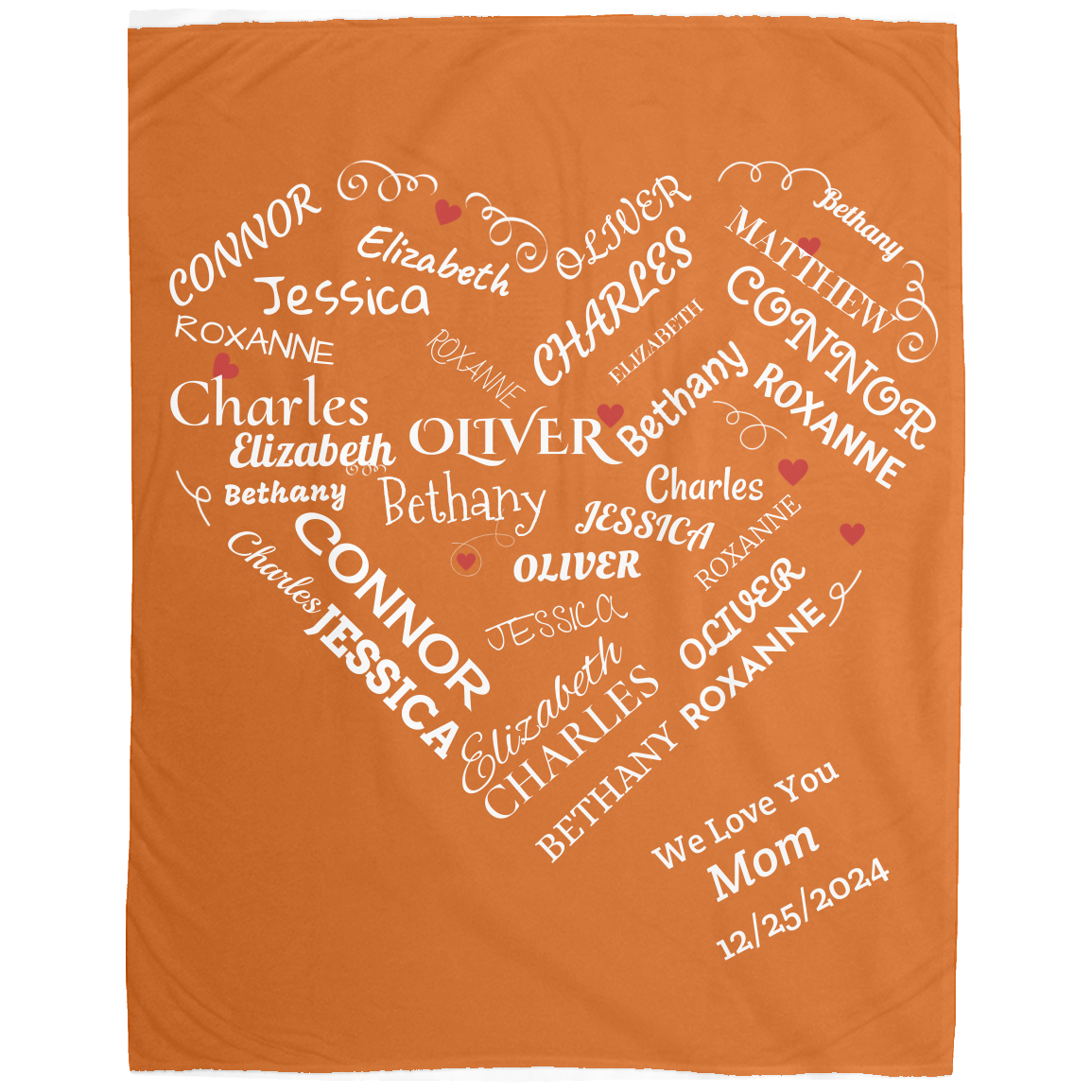 Personalized Family Name Blanket, Plush Soft Fleece Blanket