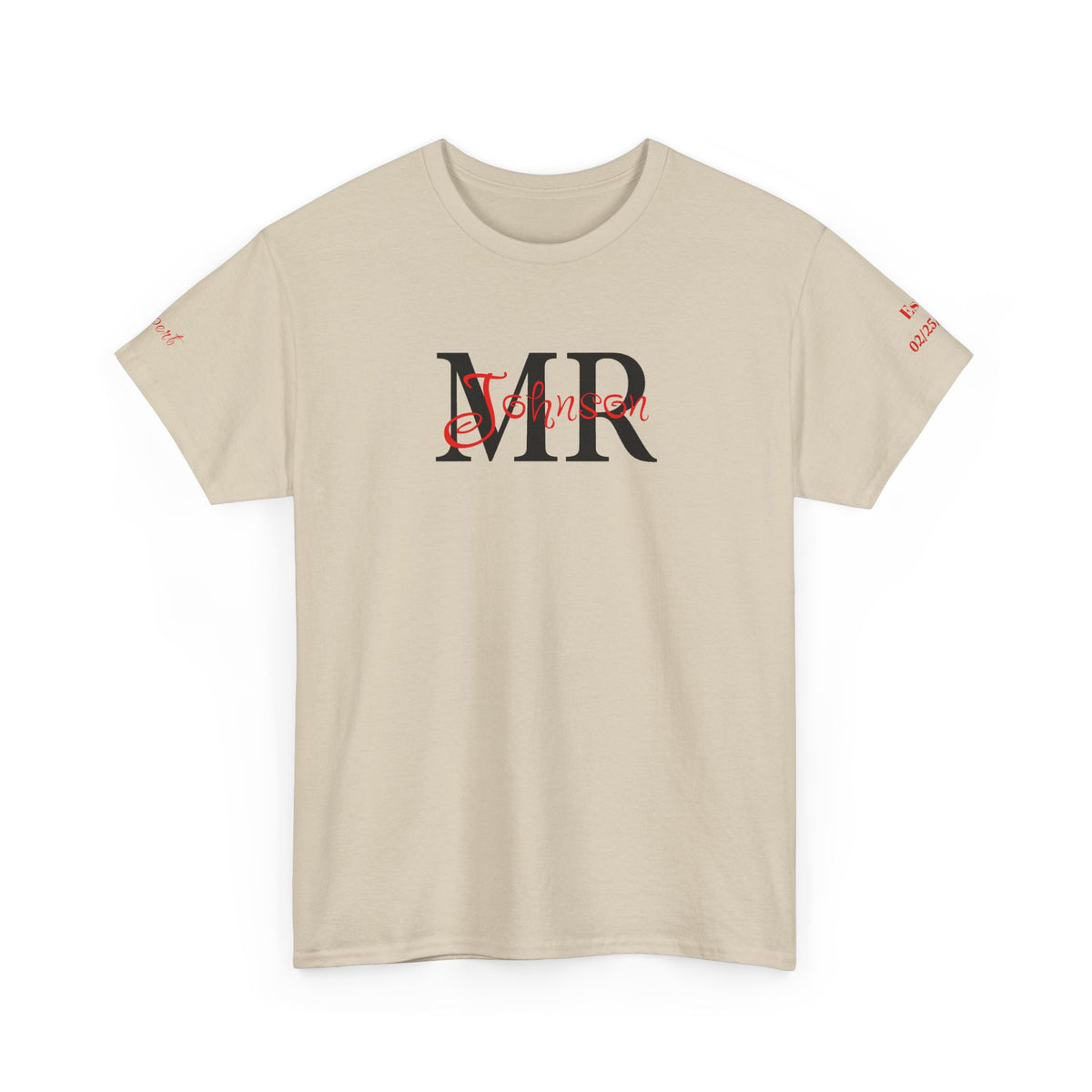 Personalized “MR” and “MRS” Wedding T-Shirts With Names and Established Date