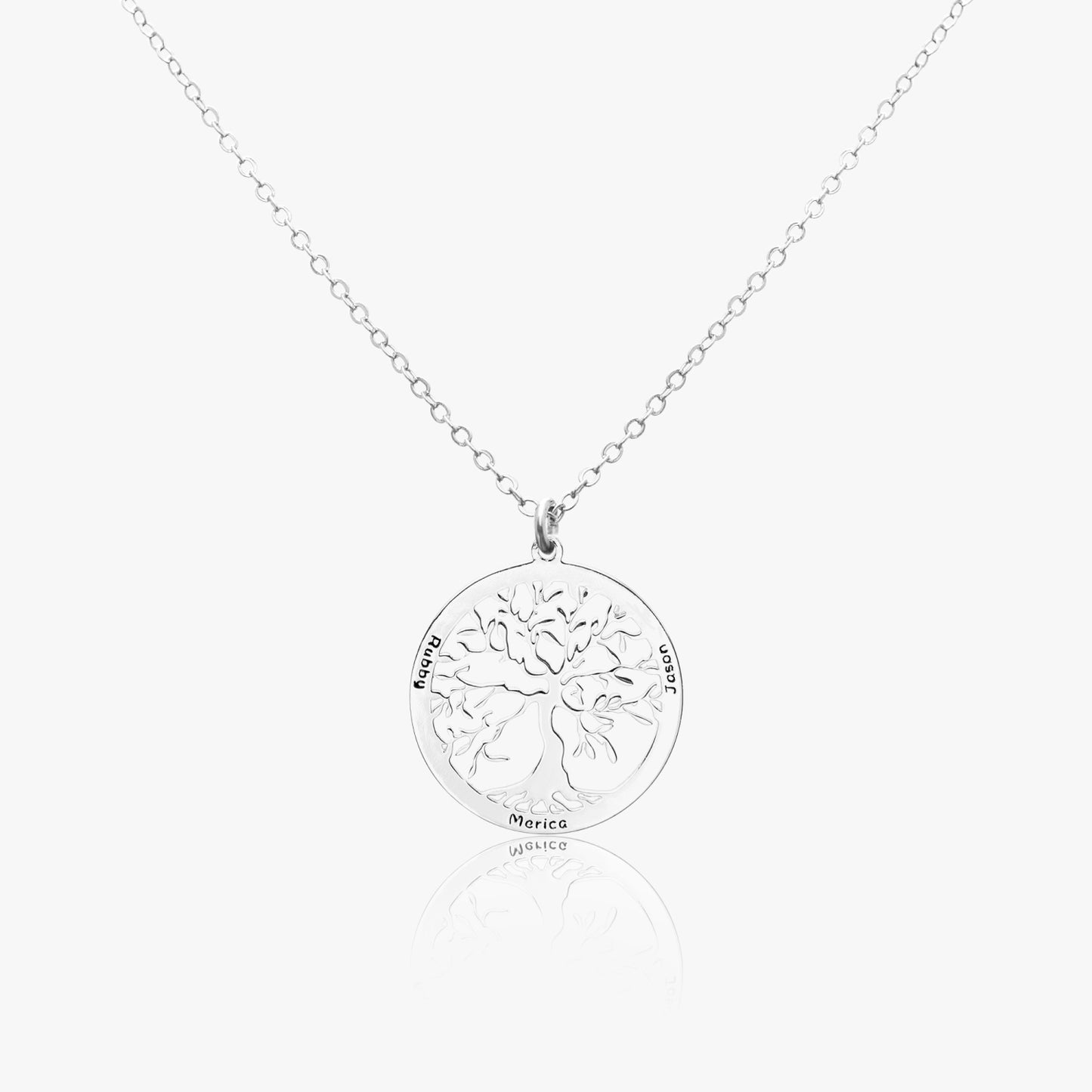 Tree Of Life Necklace, Custom Three Name Pendant Necklace