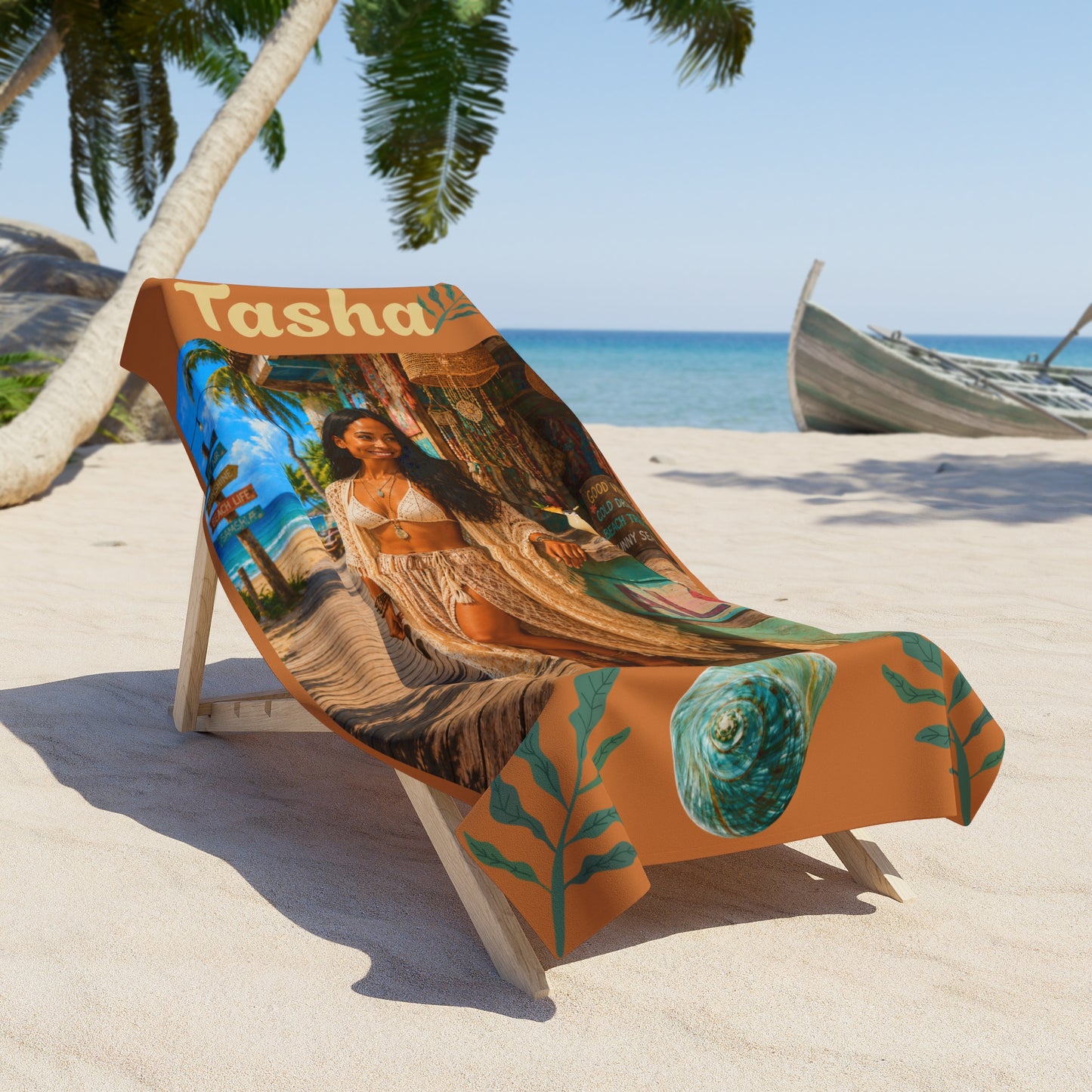 Personalized Aloha Beach Towel — Beach Boardwalk Aloha