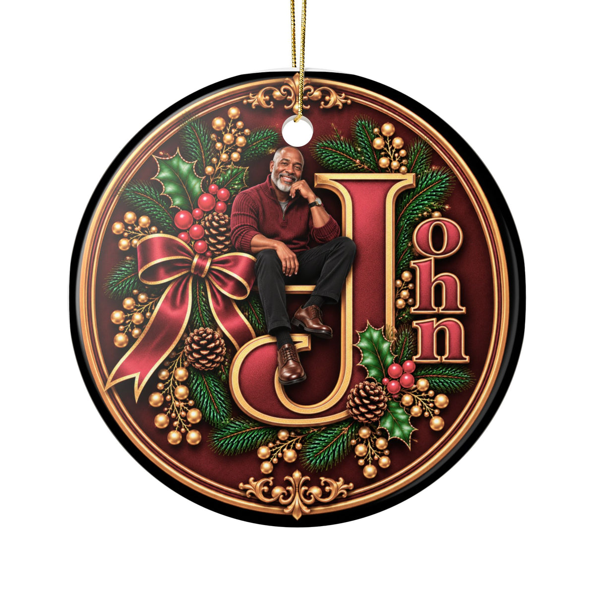 Personalized Christmas Ornament with Your Name & Animated Likeness – A-Z Custom Family Keepsake