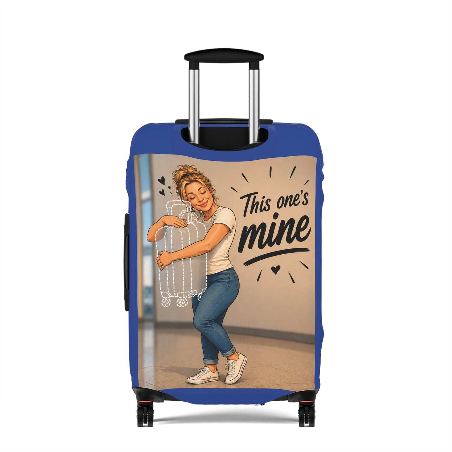 Personalized "Likeness of you" Luggage Cover - "This One's Mine" Cute Travel Suitcase Protector
