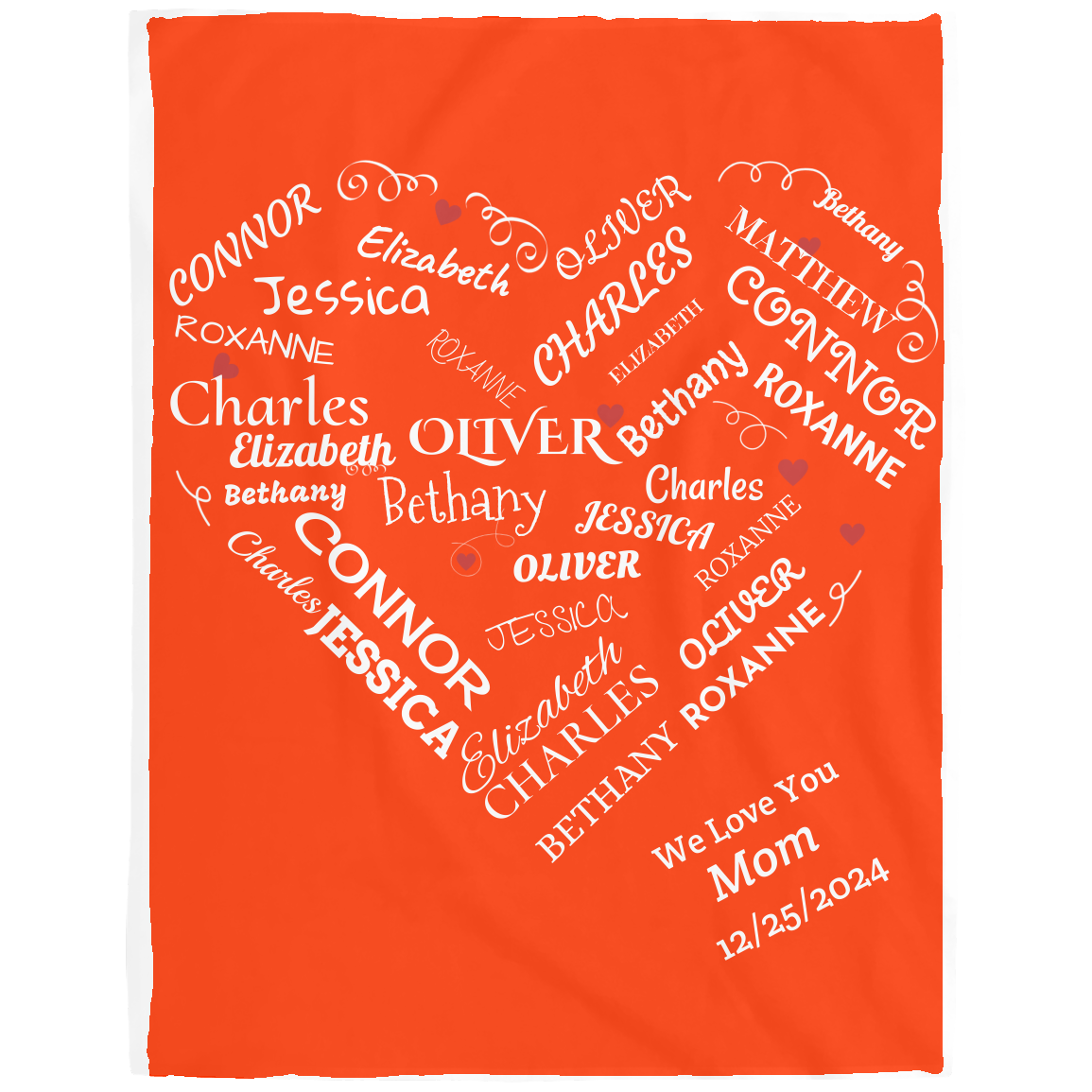 Personalized Family Name Blanket, Plush Soft Fleece Blanket