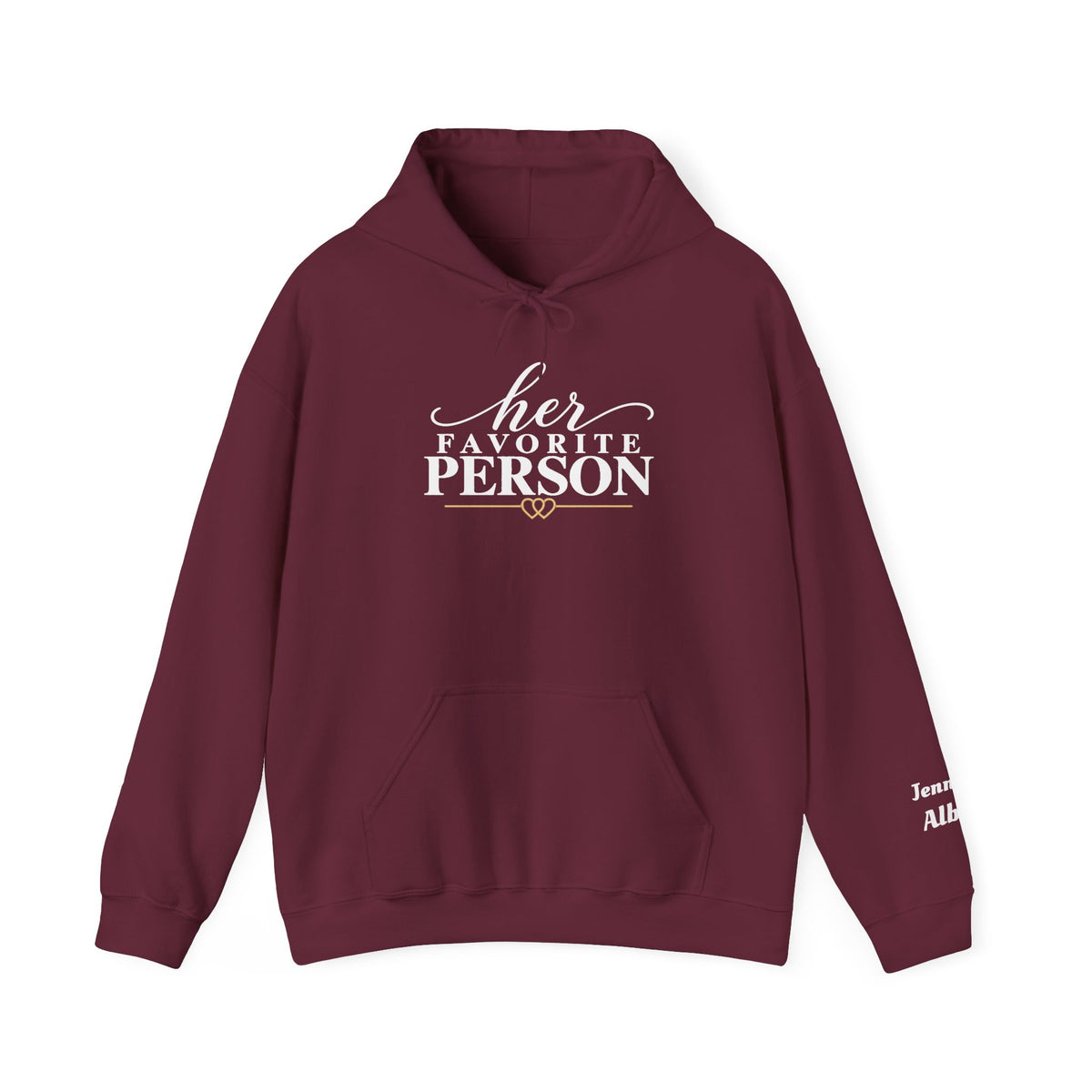 Personalized “His Favorite Person” and “Her Favorite Person” Couples Hoodies White