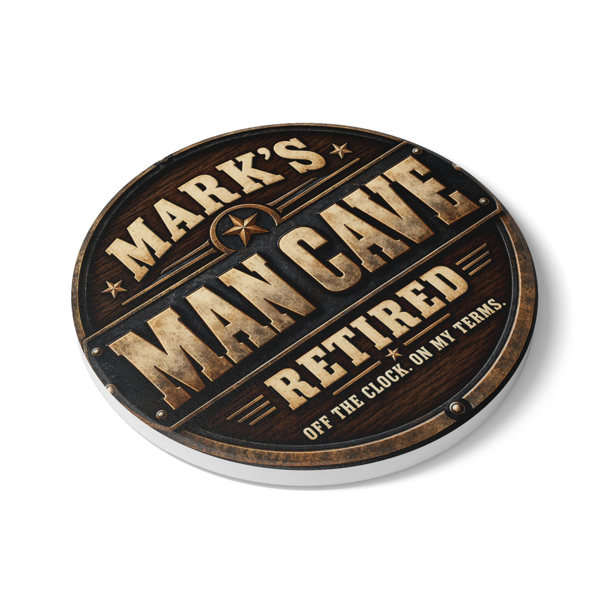 Personalized Man Cave Retirement Coaster With Custom Name 2
