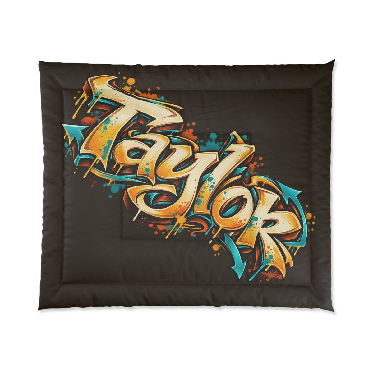 Copy of Copy of Graffiti Name Comforter — Custom 'Tommy' Street Art Bedding