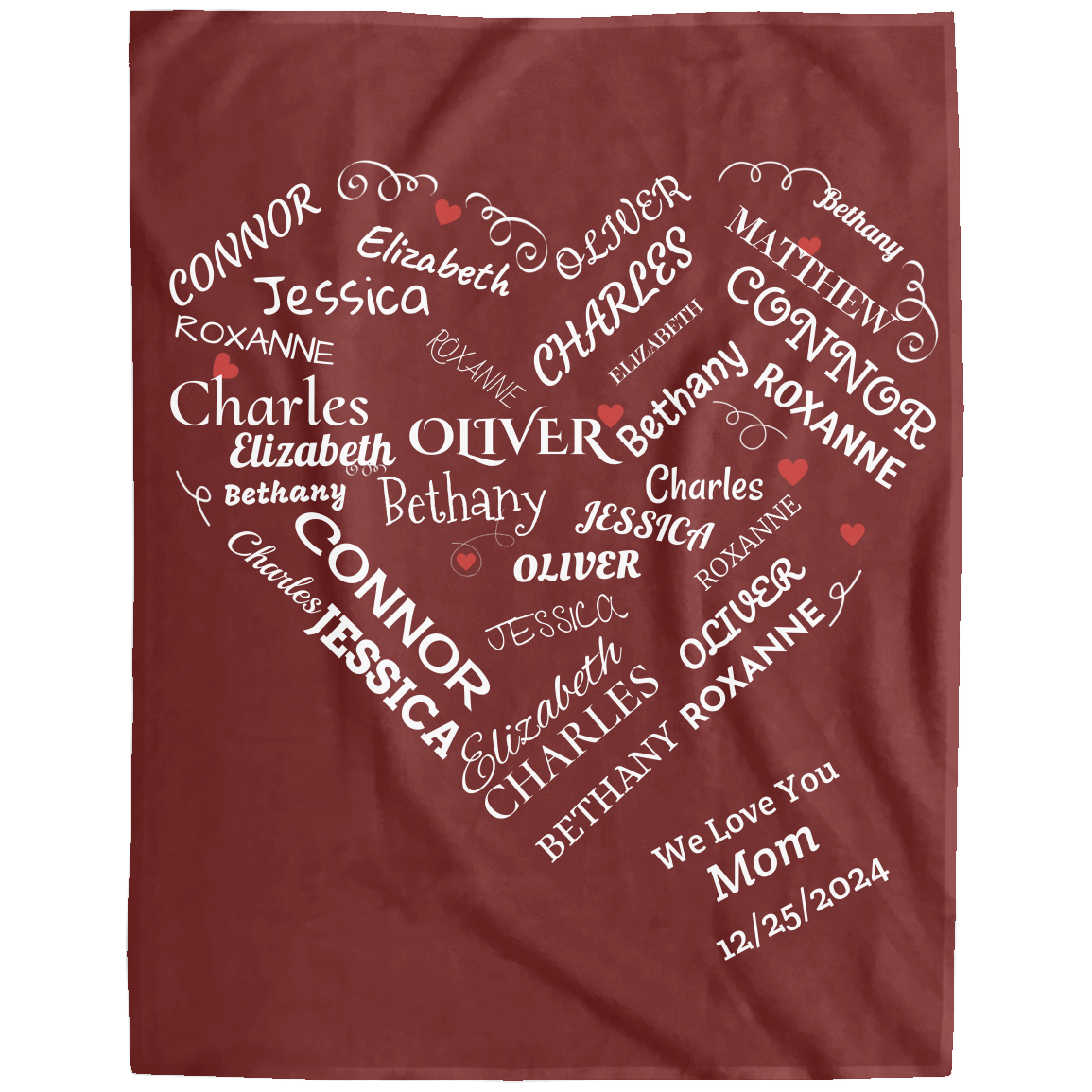 Personalized Family Name Blanket, Plush Soft Fleece Blanket