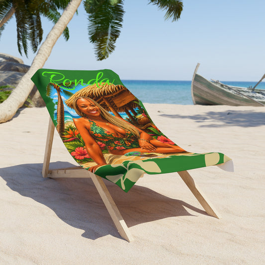 Tropical Beach Towel — ‘Ronda’ Bikini Pin-Up Summer Towel