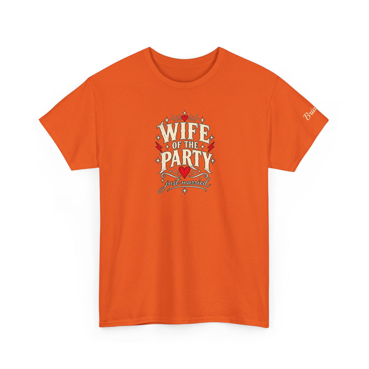 Personalized “Husband Hour” and “Wife of the Party” Wedding T-Shirts With Custom Sleeve Names