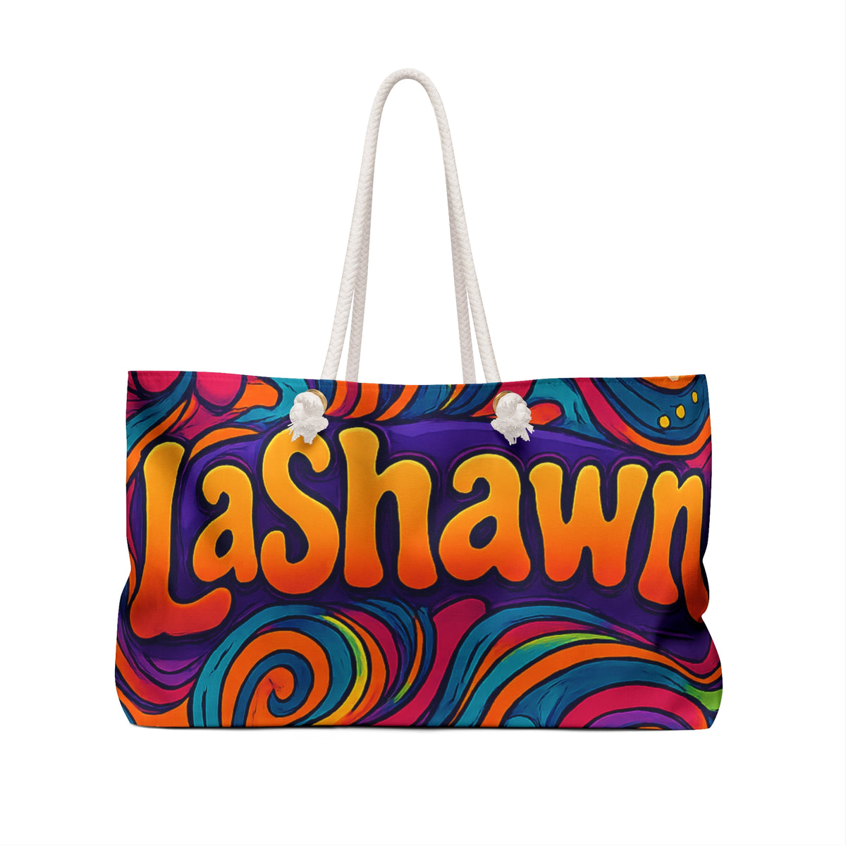 Personalized Weekender Bag — Vibrant Retro Travel Tote