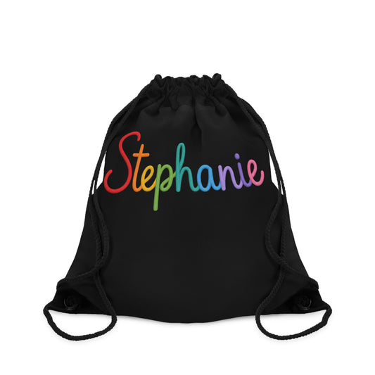 Personalized Rainbow/Solid Name Drawstring Bag