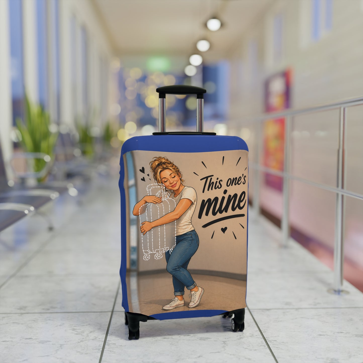 Personalized "Likeness of you" Luggage Cover - "This One's Mine" Cute Travel Suitcase Protector