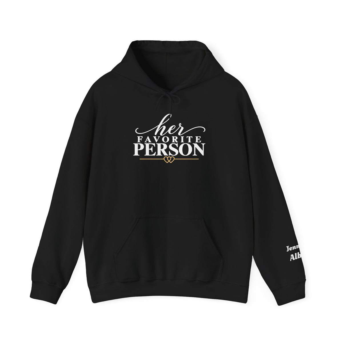 Personalized “His Favorite Person” and “Her Favorite Person” Couples Hoodies White