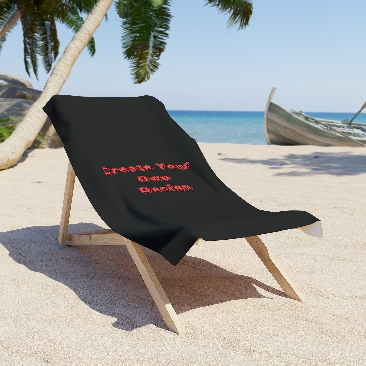 Custom Black Beach Towel — 'CREATE YOUR OWN DESIGN'