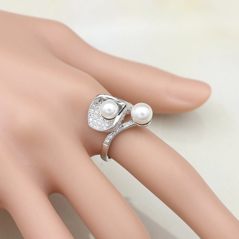 925 Silver Jewelry Sets White Pearl Zircon Necklace Set - Buy One Get One free 🔥 - BeeBeeBuys