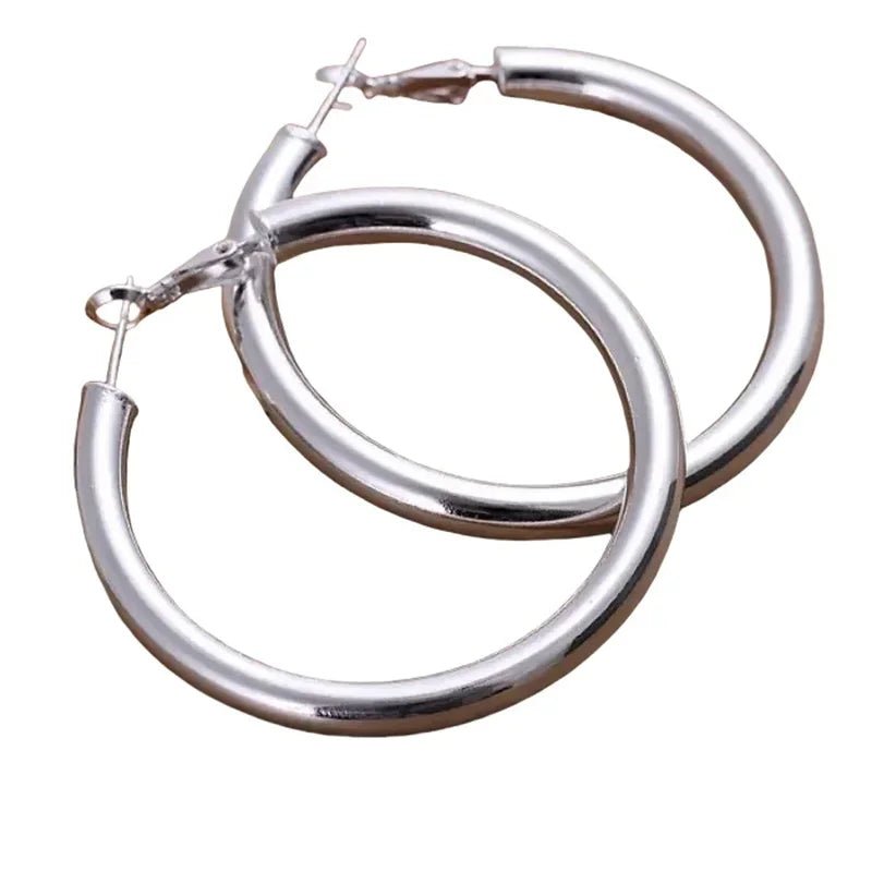 925 Sterling Silver Earrings 5CM Round Jewelryn - Buy One Get One Free 🔥 - BeeBeeBuys