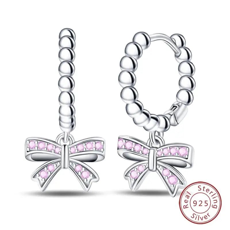 925 Sterling Silver Earrings Charm Simple Shiny Zirconia - Buy One Get - BeeBeeBuys