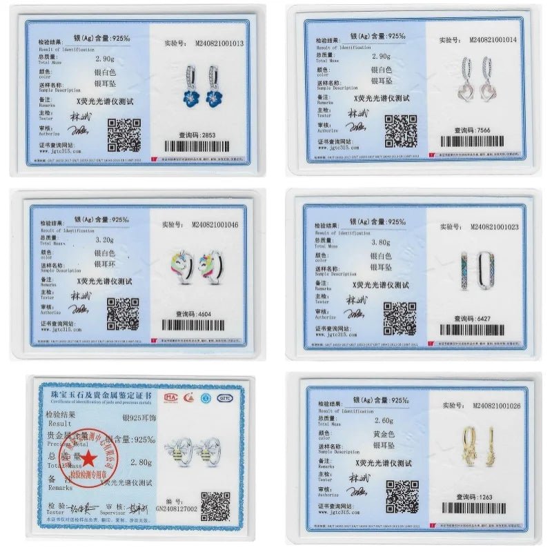 925 Sterling Silver Earrings Charm Simple Shiny Zirconia - Buy One Get - BeeBeeBuys