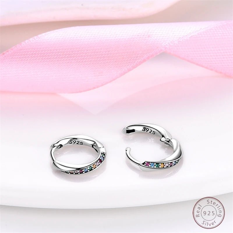 925 Sterling Silver Earrings Charm Simple Shiny Zirconia - Buy One Get - BeeBeeBuys