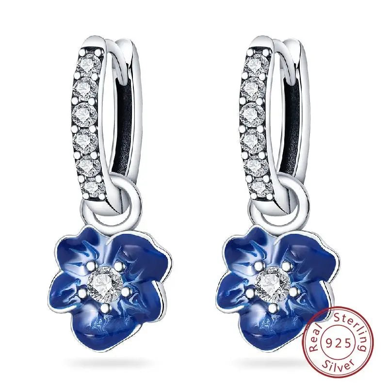 925 Sterling Silver Earrings Charm Simple Shiny Zirconia - Buy One Get - BeeBeeBuys