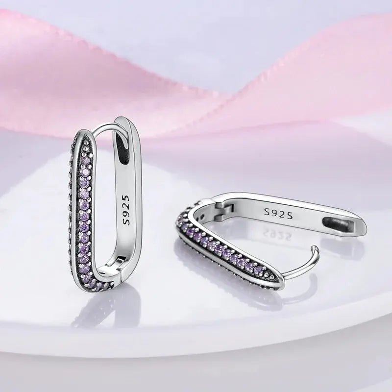 925 Sterling Silver Large Double Circle Hoop Earrings CZ Zircona - BOGO 🔥 - BeeBeeBuys