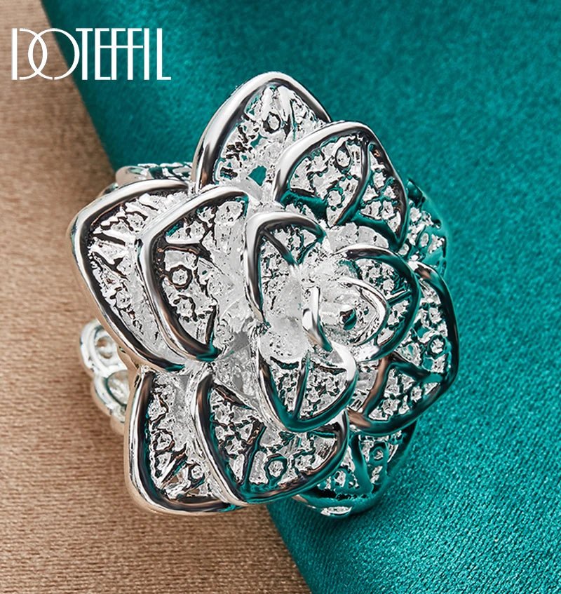925 Sterling Silver Rose Flower Open Ring - Buy one get one free🔥 - BeeBeeBuys