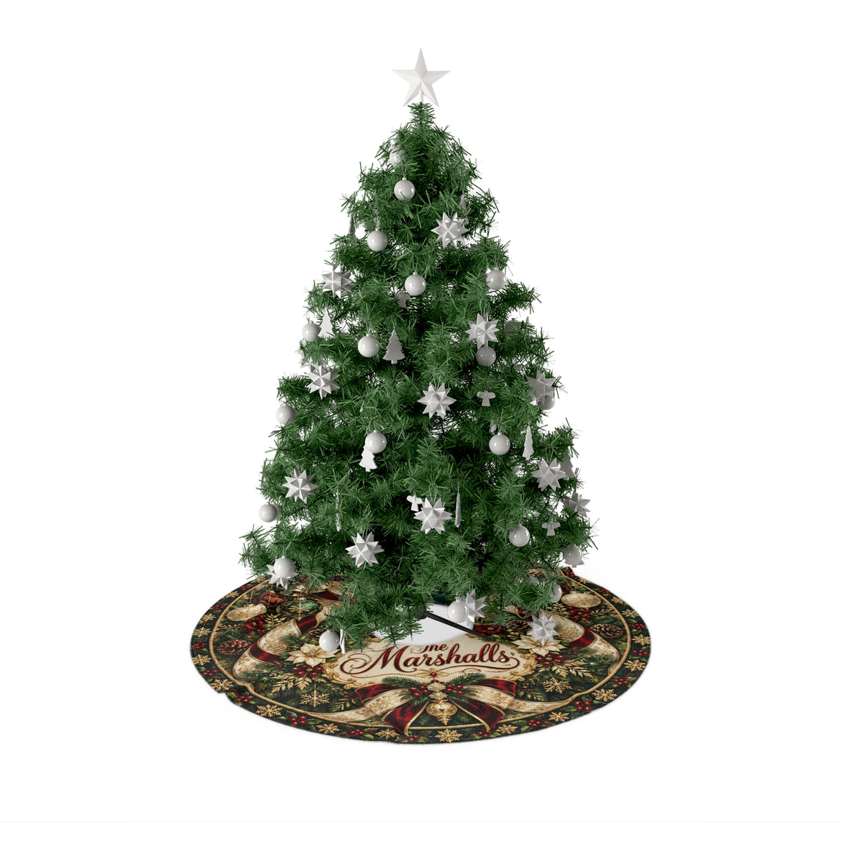Copy of Personalized Christmas Tree Skirt – The Johnson Family Holiday Ornament Design
