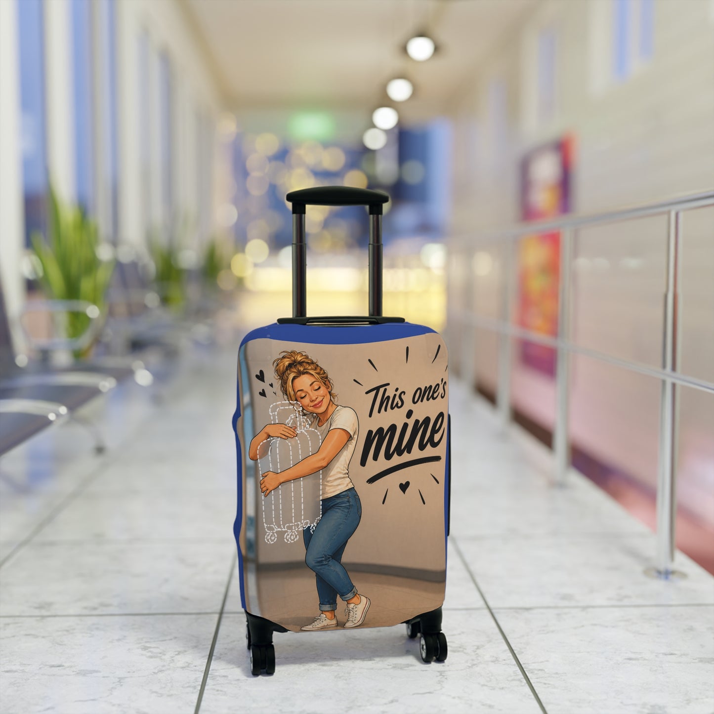 Personalized "Likeness of you" Luggage Cover - "This One's Mine" Cute Travel Suitcase Protector