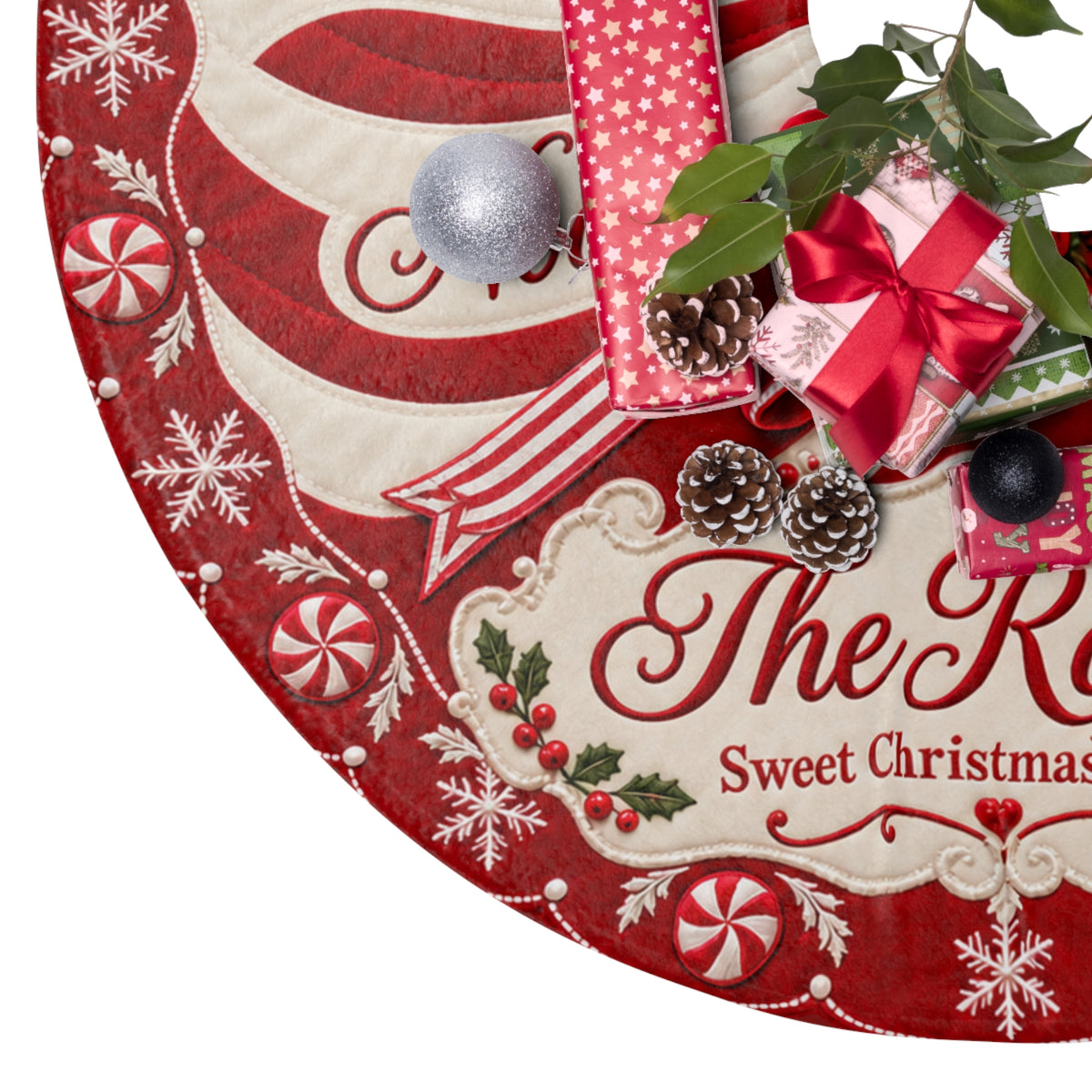 Candy Personalized Family Christmas Tree Skirt