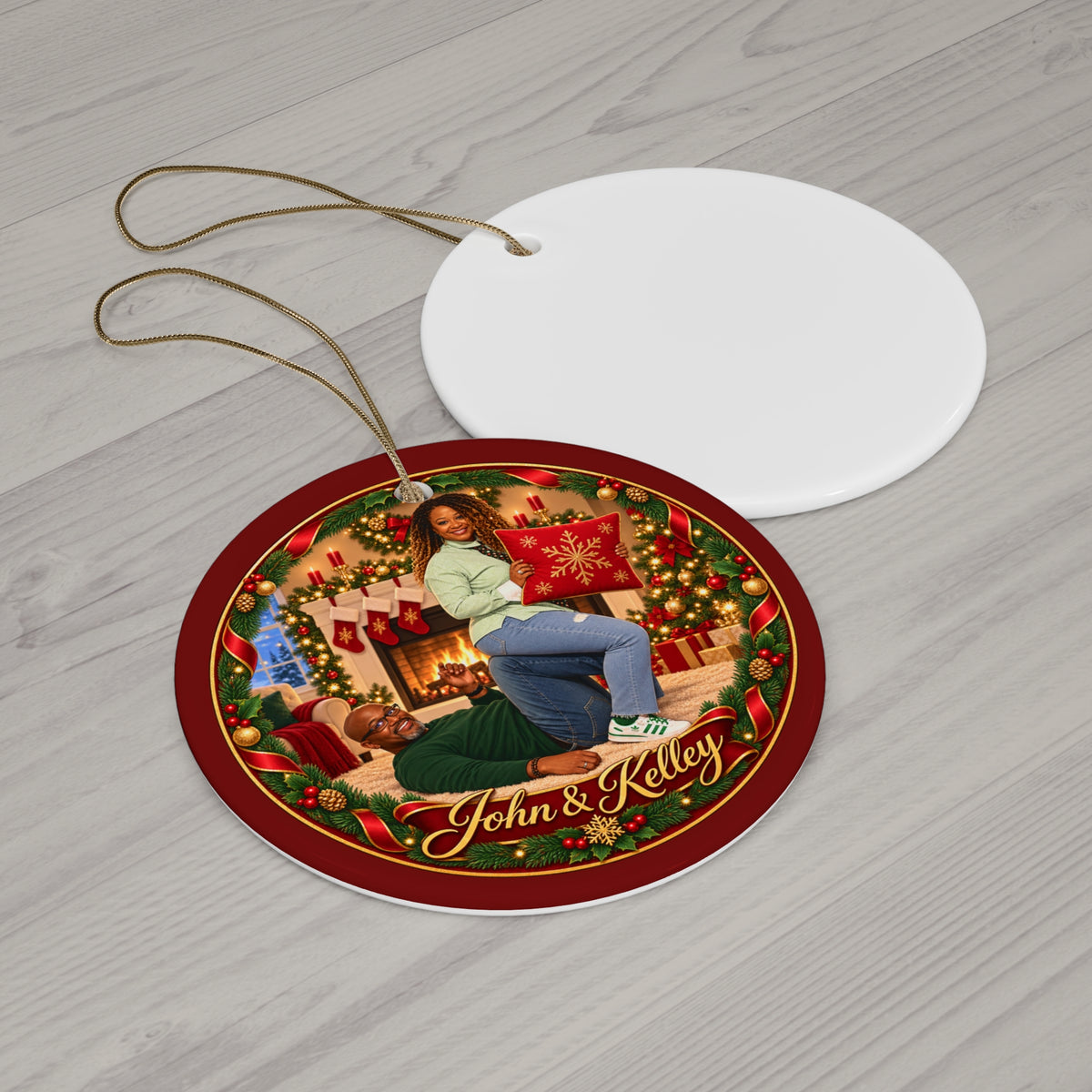 Personalized Christmas Ornament With Your Loved Ones’ Names and Likenesses