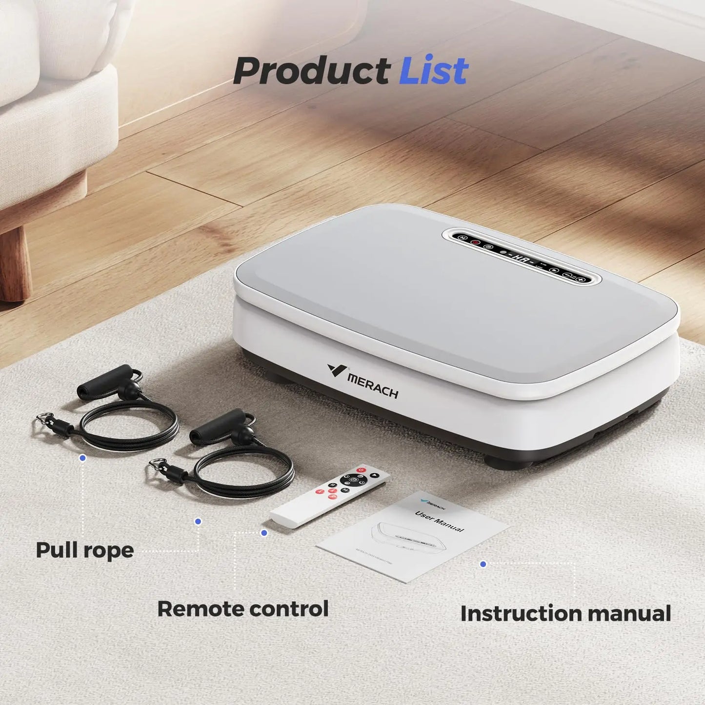 MERACH Vibration Plate Exercise Machine with Light, Bluetooth & Remote Control
