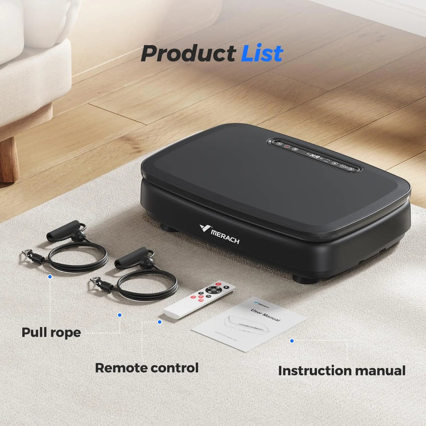 MERACH Vibration Plate Exercise Machine with Light, Bluetooth & Remote Control