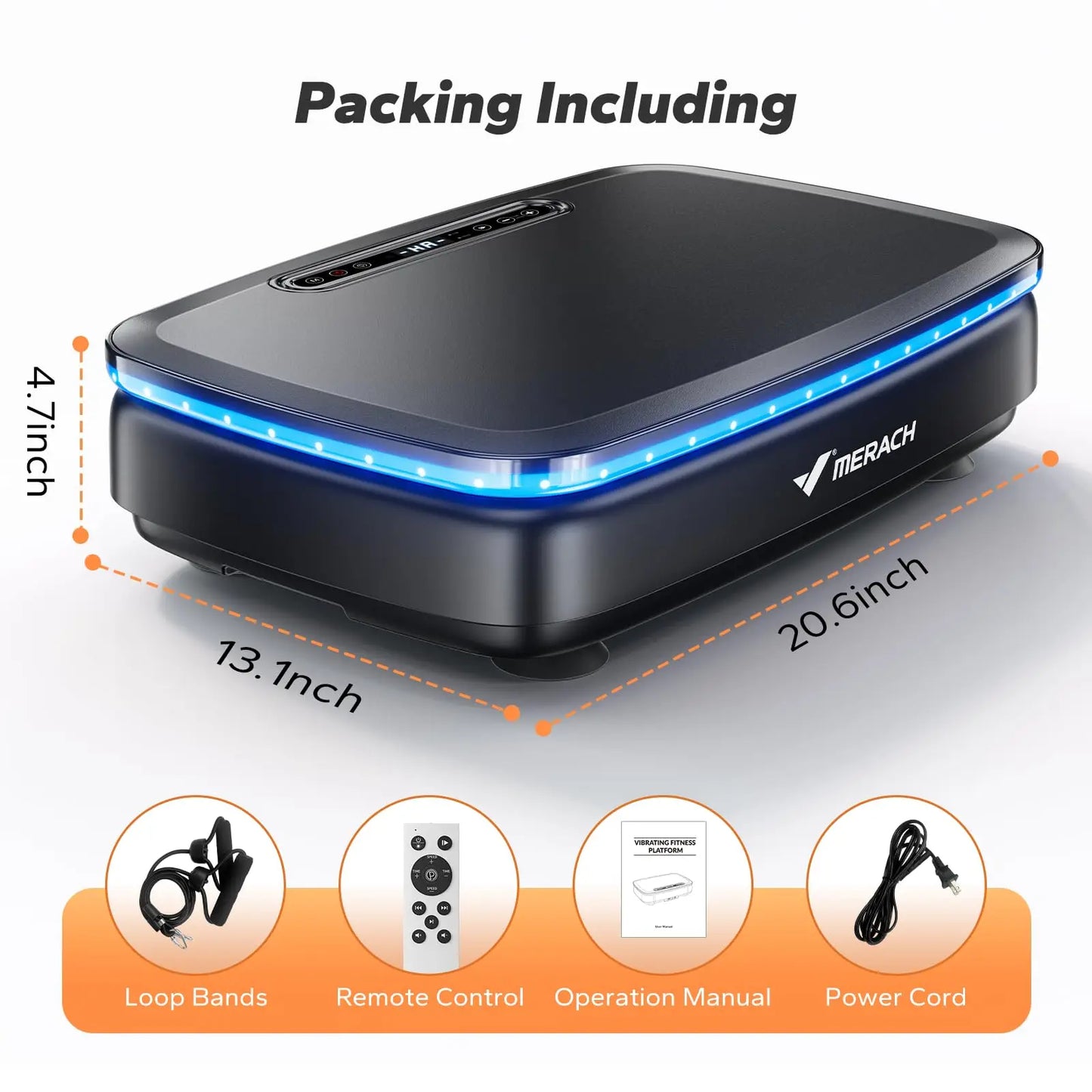 MERACH Vibration Plate Exercise Machine with Light, Bluetooth & Remote Control