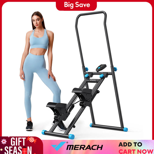 Vertical Climber Machine Full-Body Workout Compact Folding Cardio Stepper