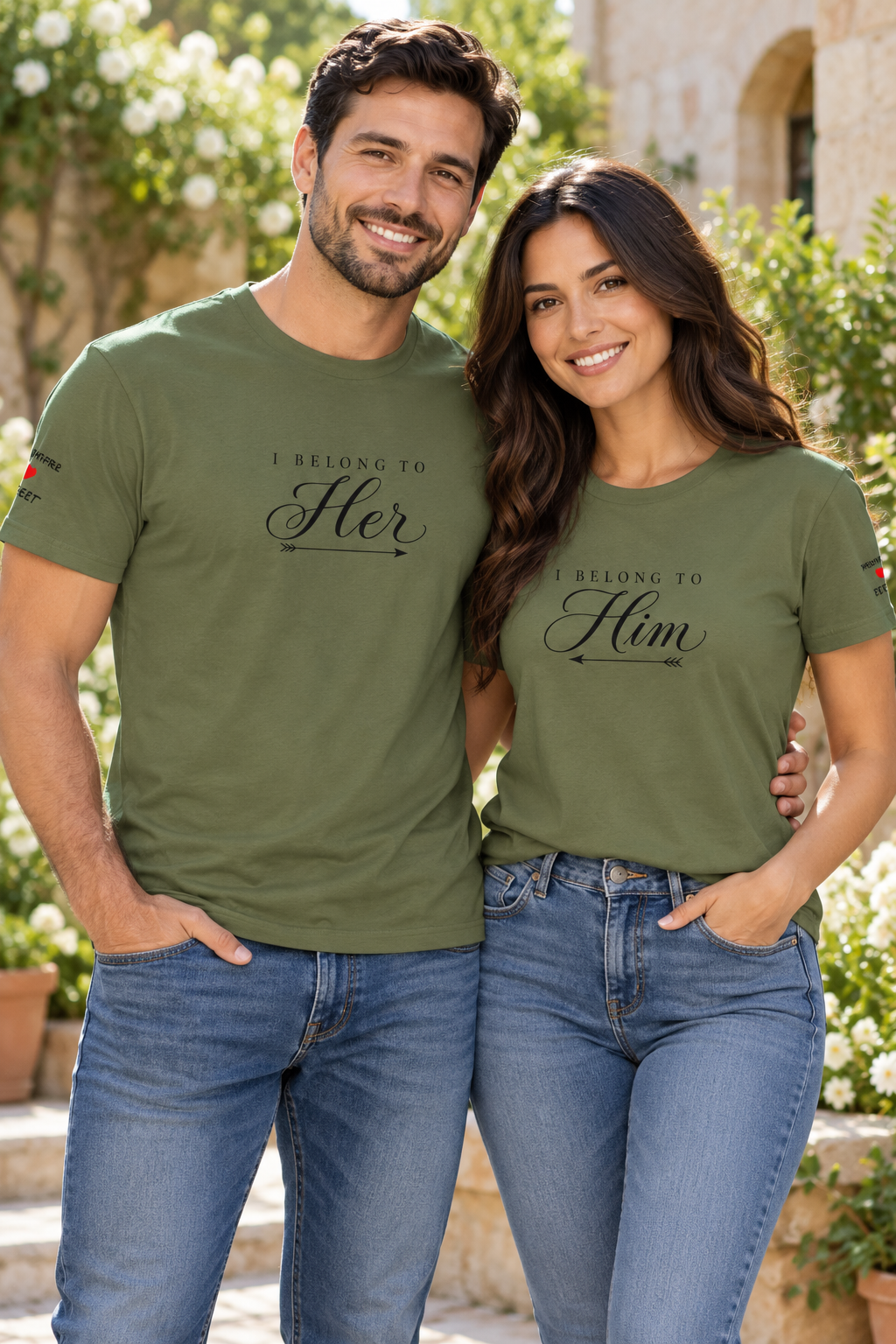 Personalized “I Belong to Him” & “I Belong to Her” Couples T-Shirts