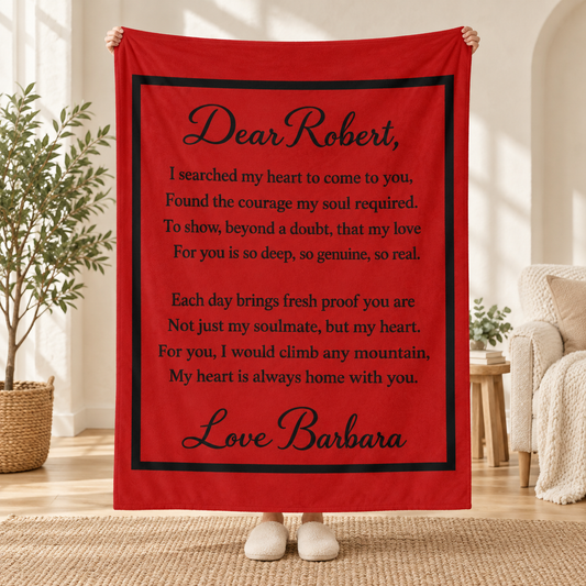 A Hug Across the Miles — Personalized Love Letter Blanket