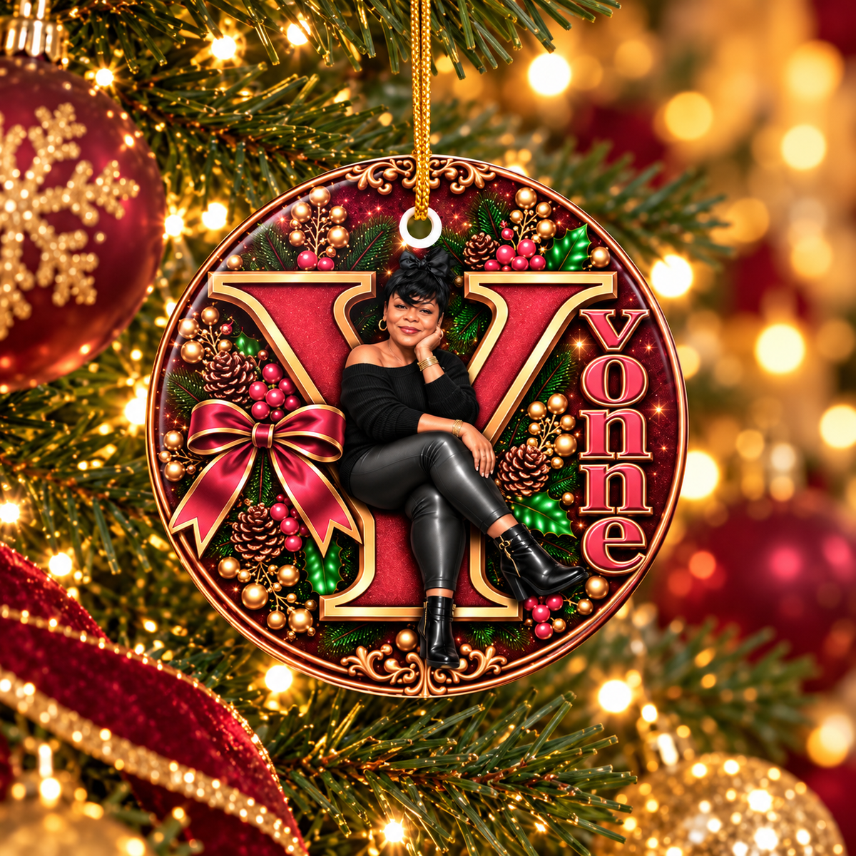 Personalized Christmas Ornament with Your Name & Animated Likeness – A-Z Custom Family Keepsake