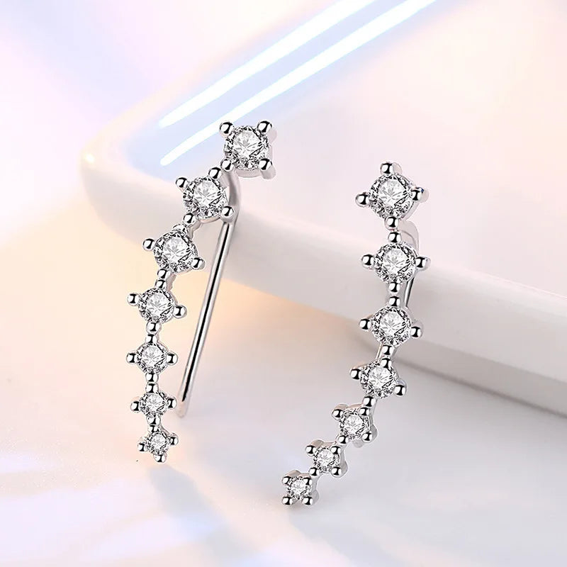 100% Genuine Real Pure Solid 925 Sterling Silver Ear Cuff Cubic Zirconia - BOGO 🔥